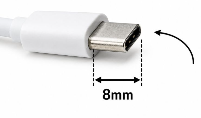 USB Cable Tip Width